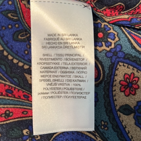 Lauren Ralph Lauren - Paisley Tie Neck Georgette- Size XXS - Picture 4 of 6